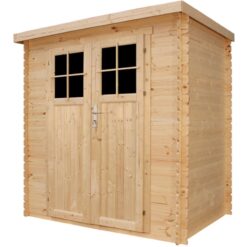 Wooden Garden Shed- Pent Shiplap Wooden Shed H200 x 142 x 239 cm/2.63 m2 - Door with high quality lock, 19 mm planks - Bike shed, Small shed, windows