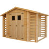 Wooden Garden Shed and Log shed, 19 mm planks -Outdoor garden shed with impregnated floor- Wooden Shed - H218 x 328 x 206 cm / 5.41 m2 , Bike