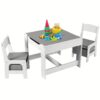 Wooden Kids Table And 2 Chairs Set, 3- Children Activity Table Set