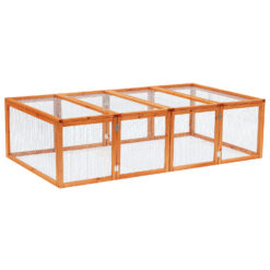 Wooden Rabbit Hutch Cage 6ft With Wire Mesh, Openable Roof, For Outdoor, 181 X 100 X 48 Cm