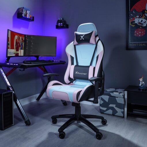 X Rocker Agility Esport Office Gaming Chair - Pink