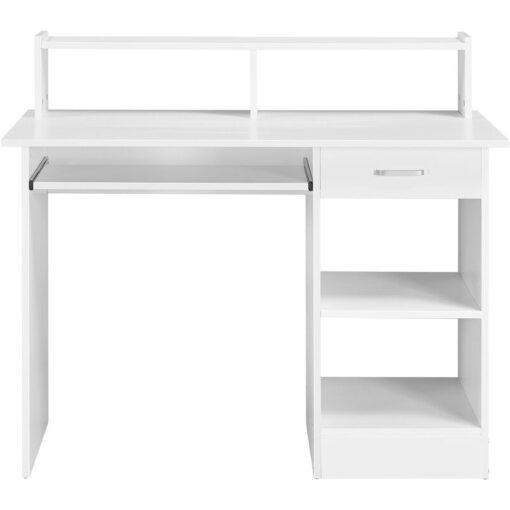 Yaheetech - Computer Desk with Keyboard Tray Home Office Laptop Desktop Table for Small Spaces, White