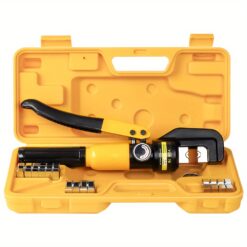 Yqk-70 Yellow Manual Hydraulic Pliers Kit With 4/6/10/16/25/35/50/70mm² Hexagonal Crimping Mold, Yqk-70 Adjustable Oil Return Valve Chrome-plated