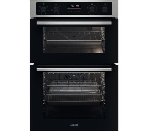 Zanussi ZKCNA7XN Electric Double Oven - Stainless Steel & Black, Stainless Steel