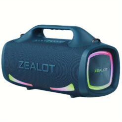 Zealot S79 Blue 100w Powerful Outdoor Portable Subwoofer Wireless Speaker With Handle, Hifi Sound Quality, Rgb Light, Tws Dual Pairing, 24000mah