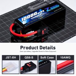 Zeee 4s 10000mah Lipo Battery 14.8v 120c With Qs8 Connector Rc Battery Compatible With Rc Car Truck Tank Racing Hobby Models (2 Pack) Christmas Gift