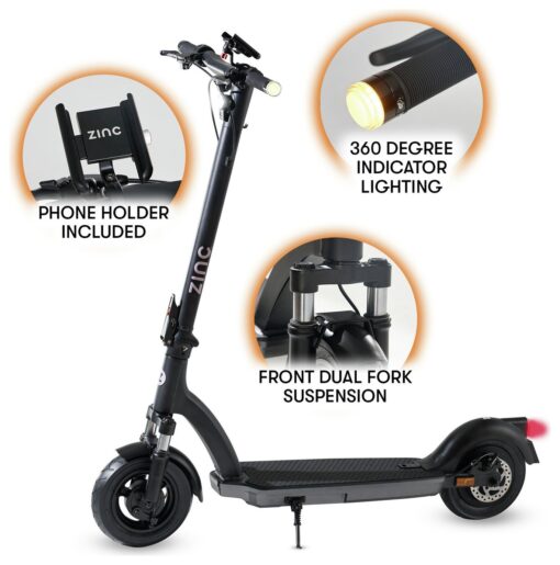 Zinc Velocity 2.0 500W Adult Folding Electric Scooter