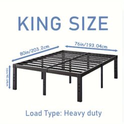 Ziyoo Metal Platform Bed Frames 16 Inch High, No Box Spring Needed, Heavy Duty Steel Slats Platform With 3000lbs Support, Noise Free, Anti-slip, Easy