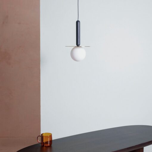 houseof Plate Metal&Glass Bathroom Pendant Light - Charcoal