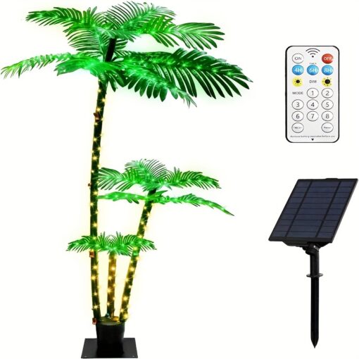 :led Solar Powered Artificial Palm Tree, Outdoor Christmas Yard, Pool Decorations, Artificial Plants, Artificial Trimming