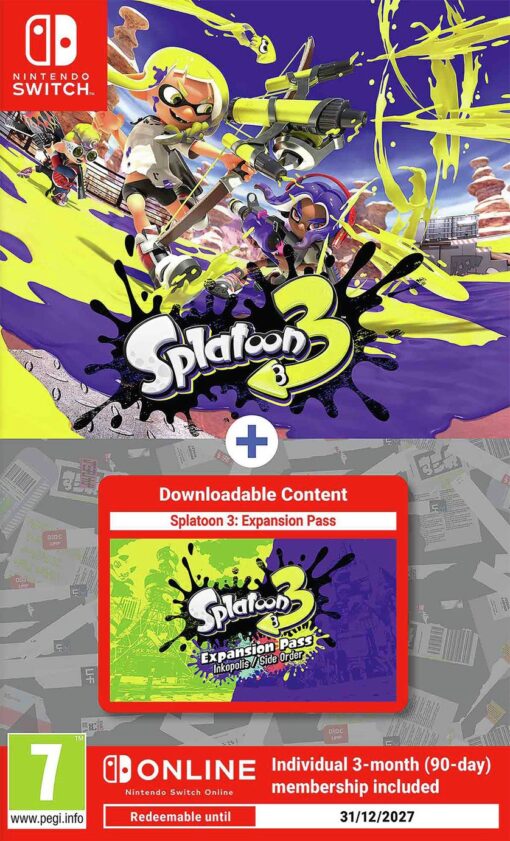 oSplatoon 3 Switch Game + Expansion Pass + 3 Months NSO