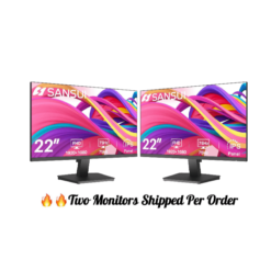 -sansui Monitor 22 Inch (set Of 2 Es-22f2) Ips 75hz Fhd ( No Built-in Speakers)1080p Vga Computer Monitor Tilt Adjustable Mount Compatible With Eye