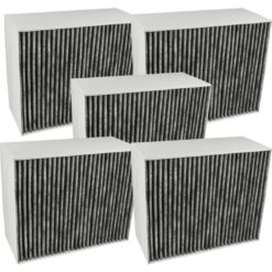 vhbw 5x Activated Carbon Filter compatible with Siemens LF91BA542/01, LF28BC542/02, LF91BA550/01, LF91BA542/02 Extractor Hood - 22.7 x 18.9 x 10 cm