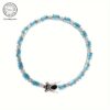 1 Blue Bracelet, 925 Silver Material, Fashionable, , And Luxurious, Suitable For , As An Anniversary Gift For As A Day Gift, Comes With A Gift Box