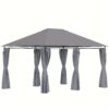 10' X 13' Outdoor Patio Gazebo, Canopy Shelter With 6 Removable Sidewalls & Steel Frame For Garden, Lawn, Backyard & Deck, Gray