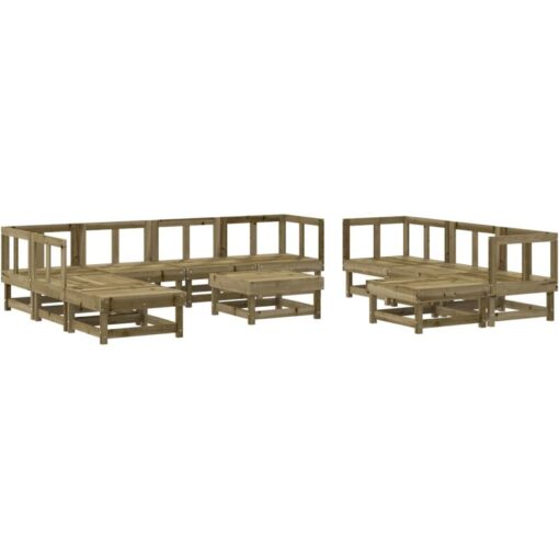 11 Piece Garden Lounge Set Impregnated Wood Pine Vidaxl