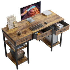 120 * 50 Cm Computer Desk With Fabric Drawers And Storage Shelfs, Small Office Home Desk, Study Writing Table, Modern Simple Desk