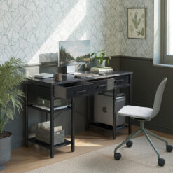 120 * 50 Cm Computer Desk With Fabric Drawers And Storage Shelfs, Small Office Home Desk, Study Writing Table, Modern Simple Desk