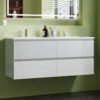 1200mm White Vanity unit with Basin Wall Hung 4 Drawers Bathroom Furniture