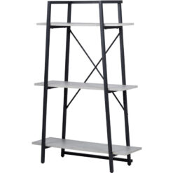 120cm Black and Grey 3-tier Book Shelf for Study Room Furniture, Storage shelves for Home Office - black, Grey - Vanity Living