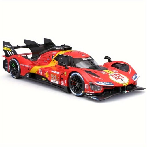 1:24 Burago 499p 51 Diecast Car, Red & , -, Zinc Alloy, -, -, Collectible Toy Vehicle For