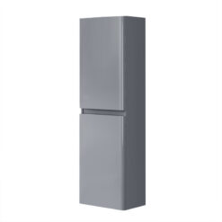 1400mm Tall Bathroom Storage Cabinet Cupboard Wall Hung Soft Close Furniture Unit Gloss Grey