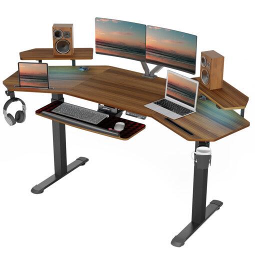 182.88cm W Height Adjustable Curved Standing Desk