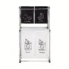 1pc 4-section Laundry Sorter With Removable Bags, 2-tier Clothes Organizer Hamper For Separating Light, Dark, Socks & Undergarments, Casual Style