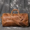 1pc Premium Mens Leather Duffle - Vintage Style, Large Capacity, Multi- And Travel Bag - Ideal Christmas Gift For Husband Ideal, Holiday Gift For