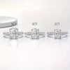 1pc S925 2-3-5 Carat Oval Moissanite Ring Good For Daily Wear, Suitable For Party, Date, Anniversary, Party, Birthday Gift