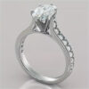 1pc S925 Silver Approximately 2 Carats Oval Moissanite Ring Luxury Gift Suitable For Birthday Party Men And Women