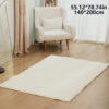 1pc Soft Plush European Style White Pattern Shaggy Carpet, 600g+35d Foam, Non-flammable, Polyester Fiber, Anti-slip, Machine Washable, Home Decor,