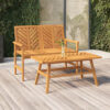 2-Piece Garden Lounge Set - Solid Acacia Wood Outdoor Furniture