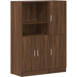 2 Piece Kitchen Cabinet Set Brown Oak Engineered Wood vidaXL