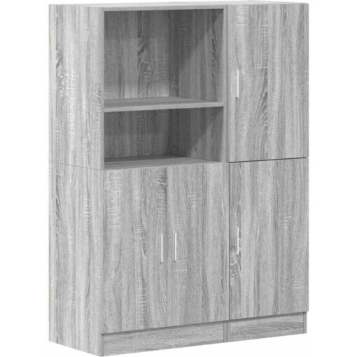 2 Piece Kitchen Cabinet Set Grey Sonoma Engineered Wood vidaXL