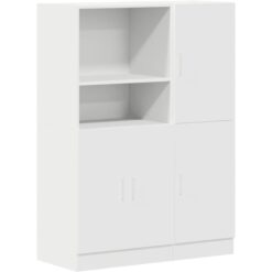 2 Piece Kitchen Cabinet Set White Engineered Wood vidaXL