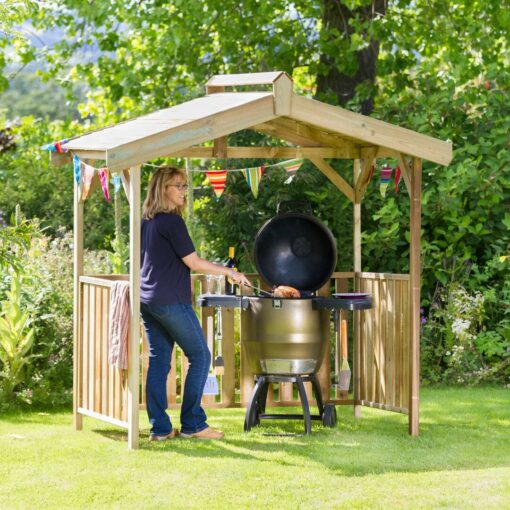 2.1m x 1.3m Solid Wood BBQ Gazebo