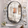 24×36 Inch Oval Wall Mirror For Bathroom, Black Metal Frame , Wall Mounted Mirror (horizontal/vertical)