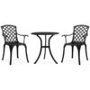 3 Piece Bistro Set Cast Aluminium Black vidaXL