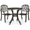 3 Piece Bistro Set Cast Aluminium Bronze Vidaxl