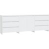 3 Piece Sideboard White Engineered Wood Vidaxl