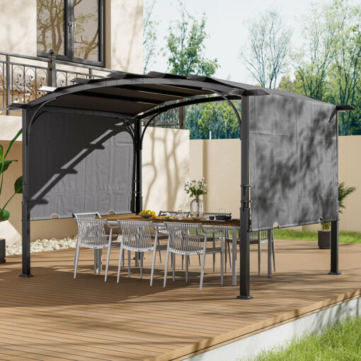 3.6m x 2.83m Arc-Shaped Metal Pergola