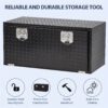 36 X 18 X 17 Inch Underbody , Heavy Duty Aluminum Diamond Plate Waterproof Truck Storage Organizer Chest For Pick Up, Rv Trailer With T-handle Latch