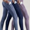 3pcs Women's Knitted , , Leggings