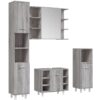 4 Piece Bathroom Cabinet Set Grey Sonoma Engineered Wood vidaXL