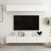 4-Piece White TV Cabinet Set - 100X30x30 Cm Engineered Wood - Versatile Storage Solution