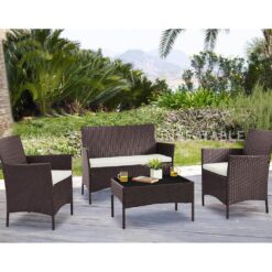 4 Seater Rattan Chair with Cushions