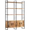 4-Tier Bookcase 124x30x180 cm Rough Mango Wood Vidaxl