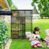 4 Tier Cat Cage Large With Hammock Outdoor Cat Enclosure Metal Kennels For 1- , Indoor Diy Detachable Pet Playpen