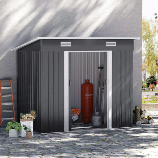 4 × 8ft Storage (full Set), Top Metal Tool , Tool Storage , Double Sliding +2 , Zinc , Maintenance- , , 238x131x182 Cm (l * W * H).